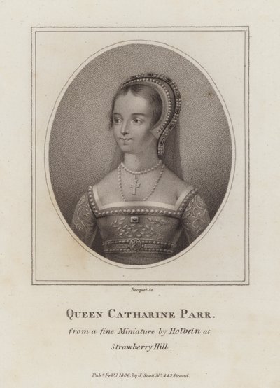 Katarzyna Parr, szósta żona króla Henryka VIII (rycina) autorstwa European School