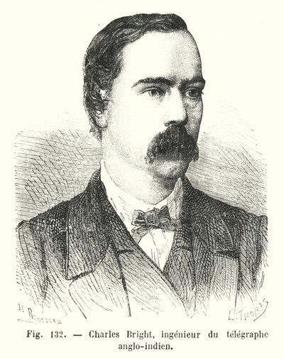 Charles Bright, inżynier du telegraphe Anglo-India (grafika) autorstwa European School