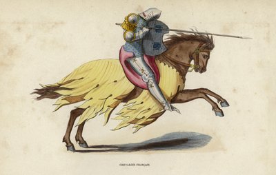 Chevalier Francais (kolorowy grawerunek) autorstwa European School