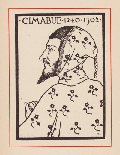 Cimabue, włoski artysta średniowieczny (litografia) autorstwa European School