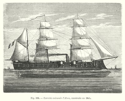 Korweta pancerna Alma, zbudowana w 1865 r. (rycina) autorstwa European School