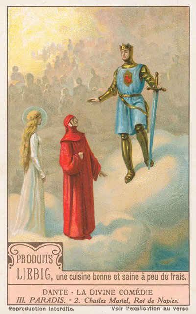 Dante, Boska komedia, karta Liebig, początek XX wieku (chromo) autorstwa European School