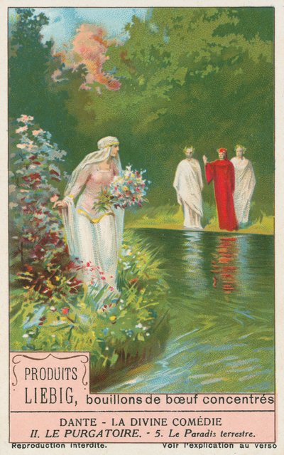 Dante, Boska komedia, karta Liebig, początek XX wieku (chromo) autorstwa European School