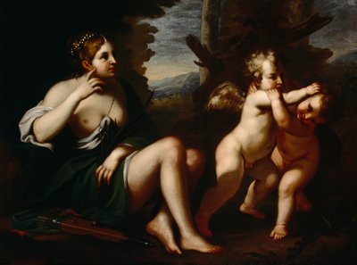 Diana i amorki (olej na płótnie) autorstwa European School
