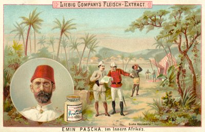 Emin Pasza w Afryce Środkowej (chromolitho) autorstwa European School