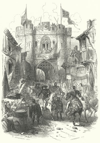 Wjazd Filipa Śmiałego, księcia Burgundii, do Antwerpii (rycina) autorstwa European School