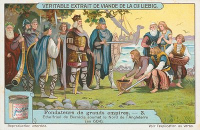 Ethelfried de Bernicia, karta Liebig, początek XX wieku (chromo) autorstwa European School