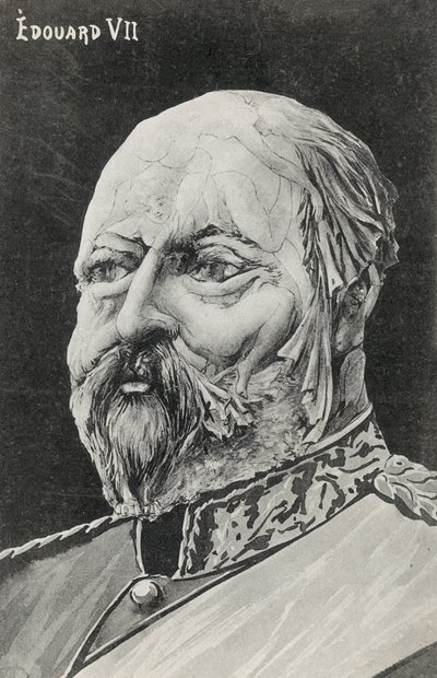 Fantazyjny portret króla Edwarda VII (litografia) autorstwa European School