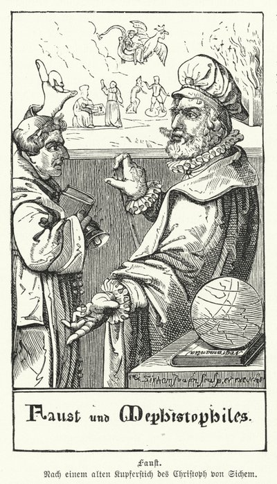 Faust i Mefistofeles (rycina) autorstwa European School