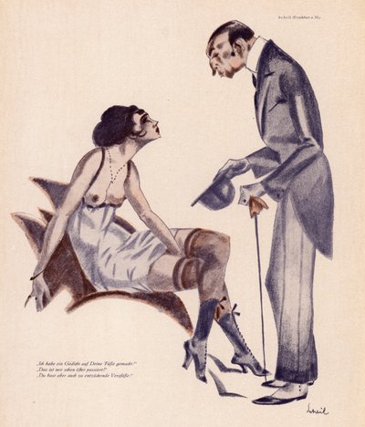 Fetyszysta stóp (kolorowa litografia) autorstwa European School