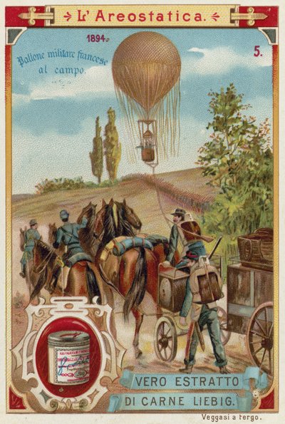 Francuski balon wojskowy w terenie, 1894 autorstwa European School