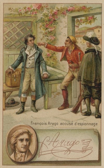 Francuski naukowiec Francois Arago oskarżony o szpiegostwo przez Hiszpanów, Majorka, 1808 r. autorstwa European School