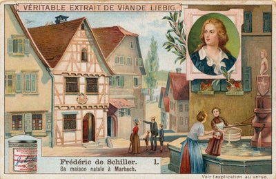 Friedrich Schiller, karta Liebig, początek XX wieku (chromo) autorstwa European School