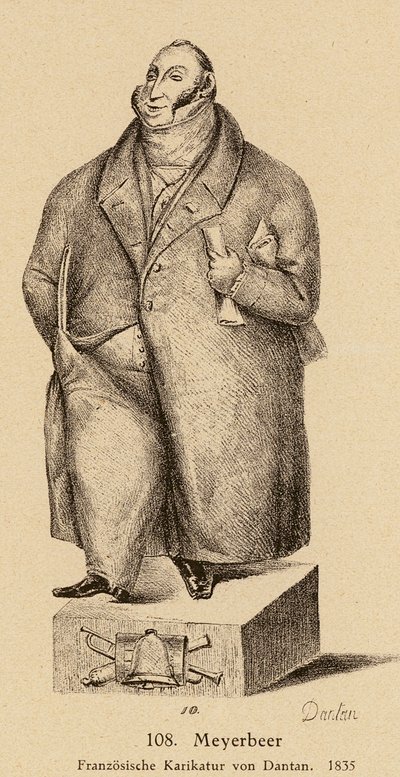 Giacomo Meyerbeer, niemiecki kompozytor żydowskiego pochodzenia (litografia) autorstwa European School