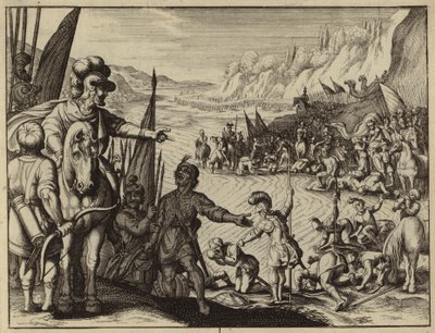 Gideon wybiera 300 żołnierzy do ataku na obóz Midian (rycina) autorstwa European School