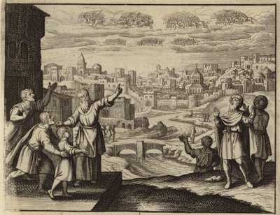 Jazda w złocie w powietrzu nad Jerozolimą (rycina) autorstwa European School