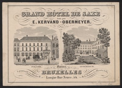 Grand Hotel De Saxe, E Kervand-Obermeyer, Bruksela autorstwa European School
