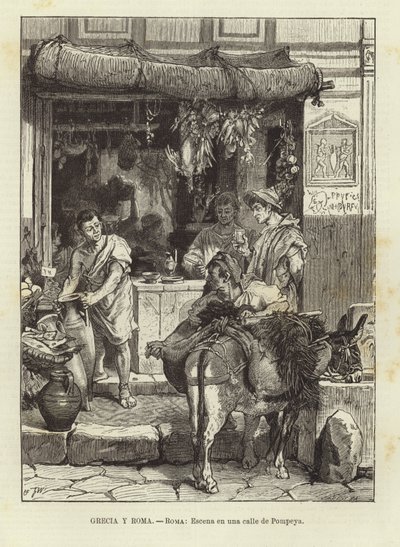 Grecja i Rzym - Rzym: Scena uliczna w Pompejach autorstwa European School