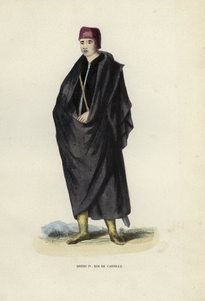 Henri IV, Roi De Castille (kolorowy grawerunek) autorstwa European School