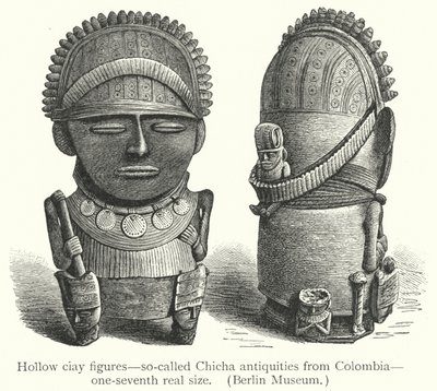 Puste figurki ciay, tzw. antyki Chicha z Kolumbii (rycina) autorstwa European School