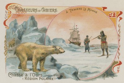 Polowanie na niedźwiedzie polarne (chromolitho) autorstwa European School