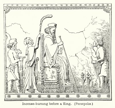 Palenie kadzidła przed królem, Persepolis (rycina) autorstwa European School