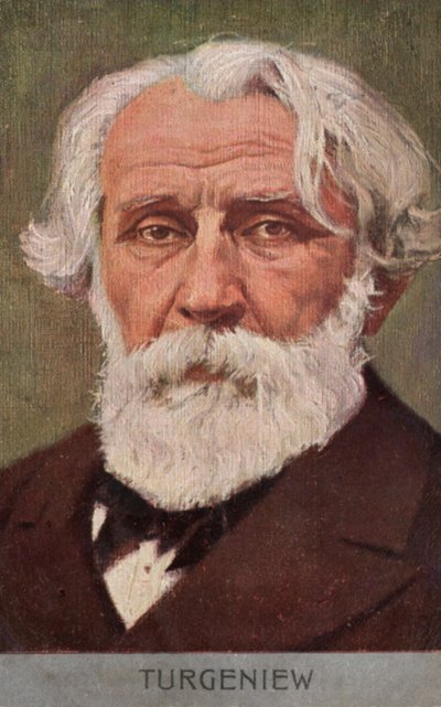 Iwan Turgieniew, rosyjski powieściopisarz (kolorowa litografia) autorstwa European School