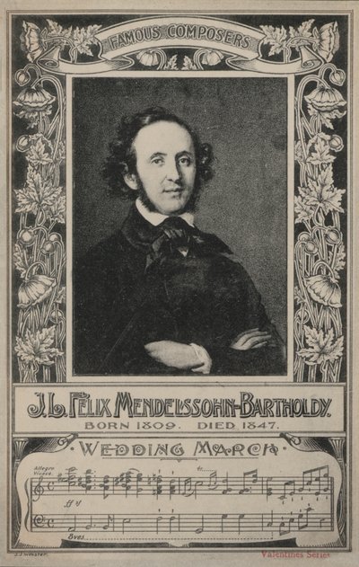J L Felix Mendelssohn-Bartholdy, Portret (litografia) autorstwa European School