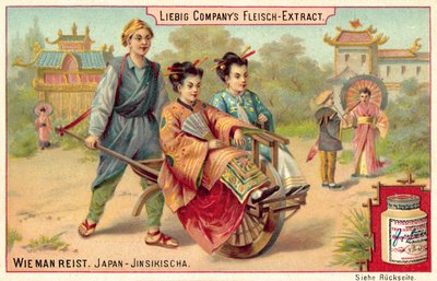 Riksza japońska (chromolitho) autorstwa European School