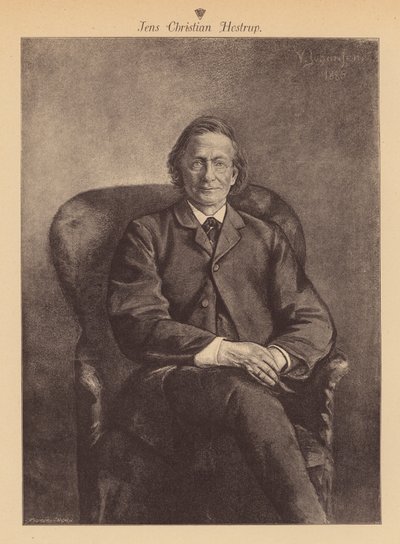 Jens Christian Hostrup, duński poeta i dramaturg (rycina) autorstwa European School