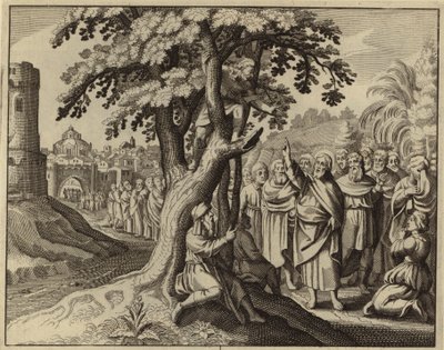 Jezus Chrystus i Zacheusz poborca podatkowy (rycina) autorstwa European School
