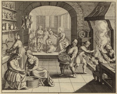 Jezus Chrystus w domu Marty i Marii (rycina) autorstwa European School