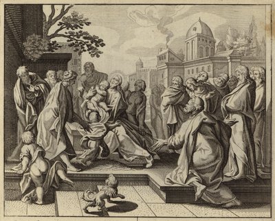 Jezus Chrystus błogosławi małe dzieci (rycina) autorstwa European School