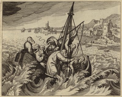 Jezus Chrystus uspokaja burzę (rycina) autorstwa European School