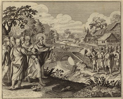 Jezus Chrystus uzdrawia dziesięciu trędowatych (rycina) autorstwa European School