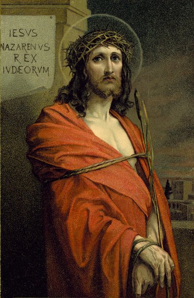 Jezus z Nazaretu, Król Żydów (kolorowa litografia) autorstwa European School
