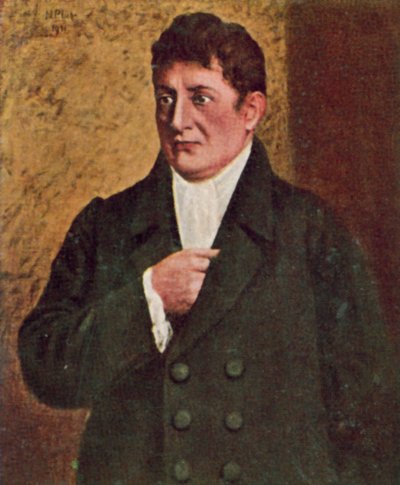 Johann Gottlieb Fichte, niemiecki filozof i pisarz (kolorowa litografia) autorstwa European School