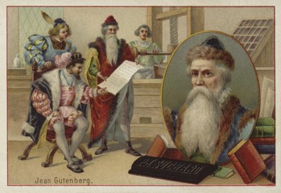 Johannes Gutenberg, Niemiec, grawer, wynalazca i drukarz autorstwa European School