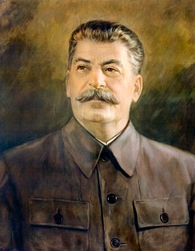 Józef Stalin, gruziński rewolucjonista bolszewicki, radziecki polityk i przywódca (kolorowa litografia) autorstwa European School