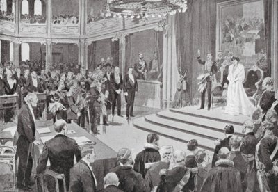 Król Haakon składa przysięgę autorstwa European School