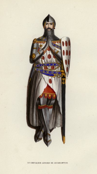 Le Chevalier Gifford De Leckhampton (kolorowy grawerunek) autorstwa European School