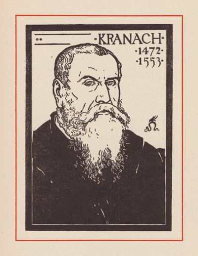 Lucas Cranach Starszy, niemiecki artysta renesansowy (litografia) autorstwa European School