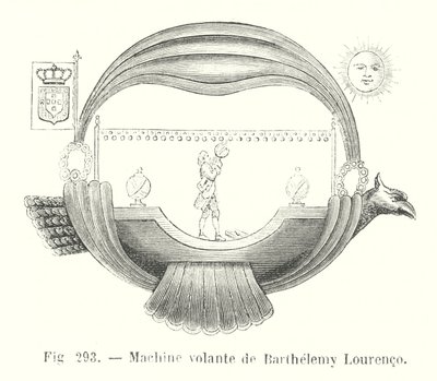 Maszyna volante de Barthelemy Lourenco (grawerowanie) autorstwa European School