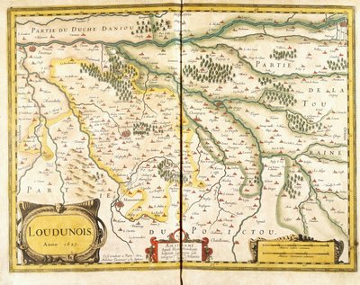 Mapa Loudunois w 1627, 1631 autorstwa European School