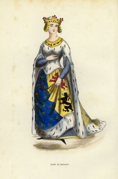 Marie De Hainaut (kolorowy grawerunek) autorstwa European School