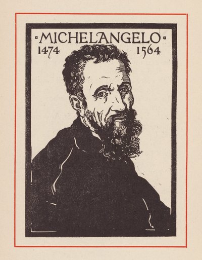 Michał Anioł, włoski renesansowy artysta i architekt (litografia) autorstwa European School