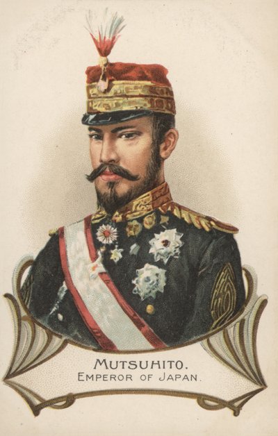 Mutsuhito, cesarz Japonii (kolorowa litografia) autorstwa European School