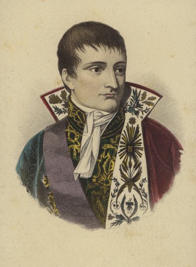 Napoleon Bonaparte (kolorowy grawerunek) autorstwa European School