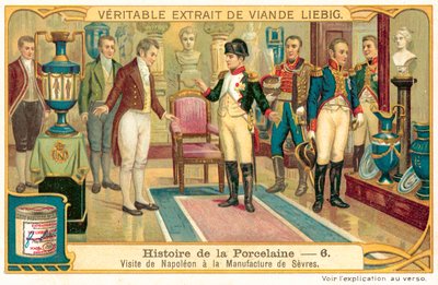 Napoleon I zwiedzający fabrykę porcelany w Sevres we Francji (chromolitho) autorstwa European School
