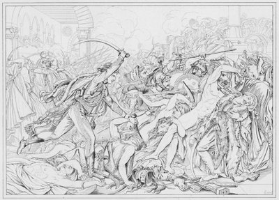 Napoleon: Revolte du Caire, Revolt of Cairo (rycina) autorstwa European School
